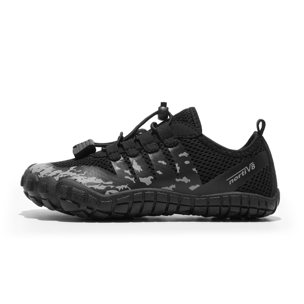 Boys & Girls Lace Up Water Shoes - BLACK-DARK GREY - 1